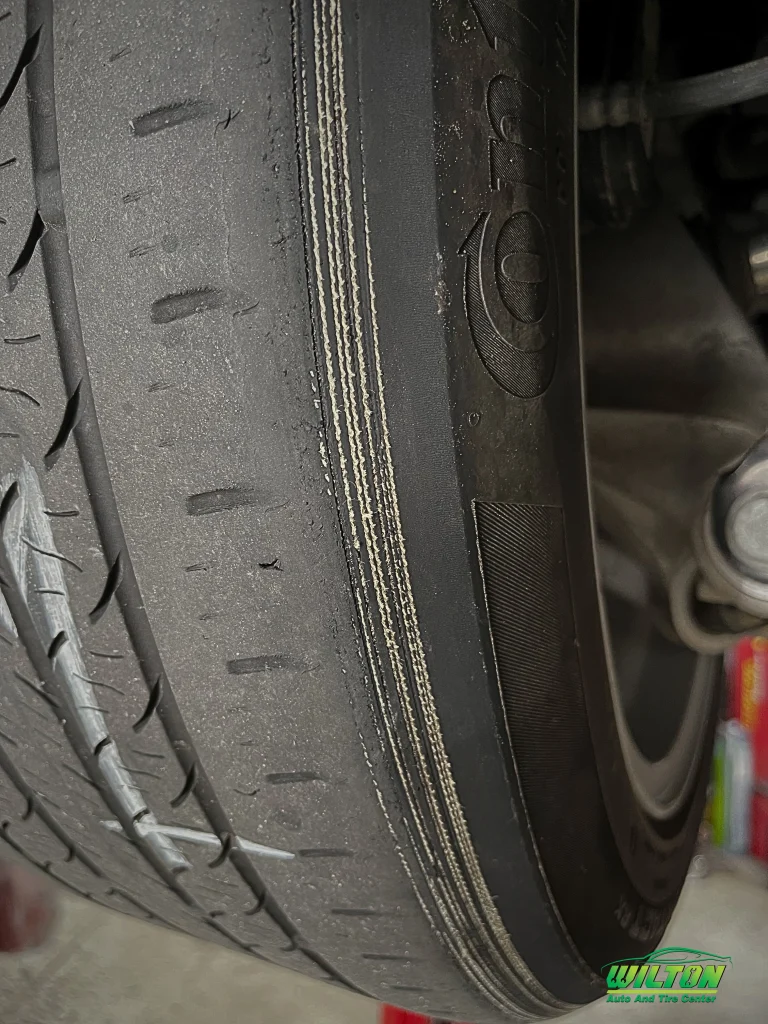 Worn Tire brought to Willton Auto And Tire Center